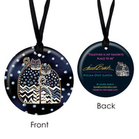 Laurel Burch Polka Dot Gatos Porcelain Keepsake Ornament – Flat Ceramic, Gift-Ready