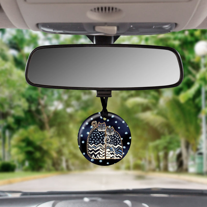 Laurel Burch Polka Dot Gatos Porcelain Keepsake Ornament – Flat Ceramic, Gift-Ready