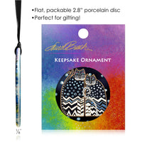 Laurel Burch Polka Dot Gatos Porcelain Keepsake Ornament – Flat Ceramic, Gift-Ready