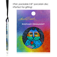 Laurel Burch Wishing Love Porcelain Keepsake Ornament – Flat Ceramic, Gift-Ready