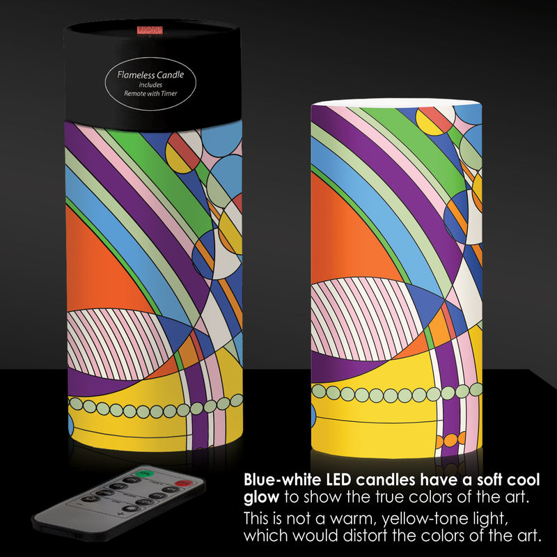 Frank Lloyd Wright March Balloons 6"  LED Candle – Battery Operated, Flickering