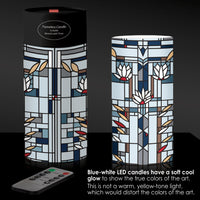 Frank Lloyd Wright Waterlilies 6"  LED Candle – Battery Operated, Flickering