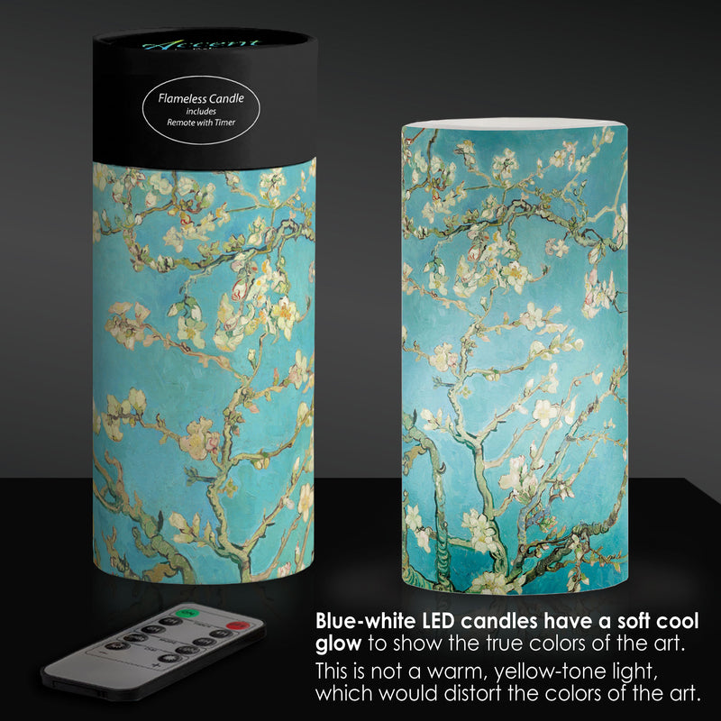 van Gogh Almond Blossom 6"  LED Candle – Battery Operated, Flickering
