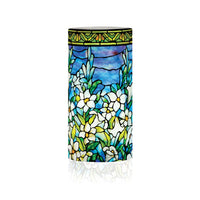 Tiffany Field of Lilies 6"  LED Candle – Battery Operated, Flickering