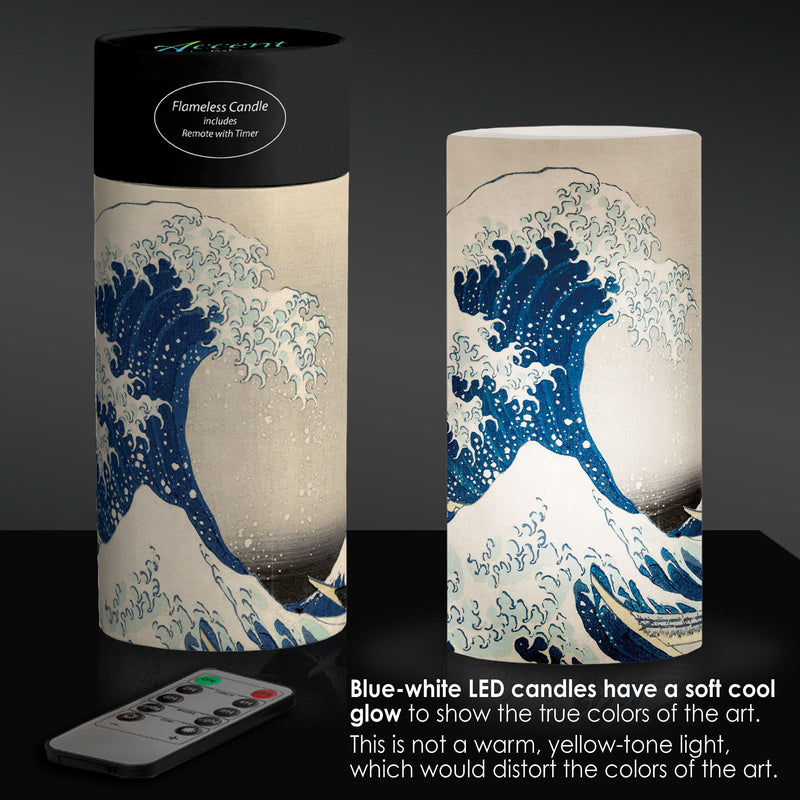 Hokusai The Great Wave 6" 6" LED Candle – Battery Operated, Flickering