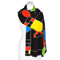 Frank Lloyd Wright Coonley Playhouse Silk Blend Shawl – Lightweight Dressy Wrap for Women