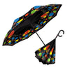 Frank Lloyd Wright "Coonley Playhouse" Reverse Inverted Umbrella – Hands-Free, Windproof Design