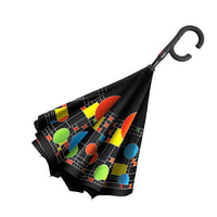 Frank Lloyd Wright "Coonley Playhouse" Reverse Inverted Umbrella – Hands-Free, Windproof Design