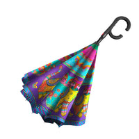 Laurel Burch Cats & Butterflies Reverse Inverted Umbrella – Hands-Free, Windproof Design