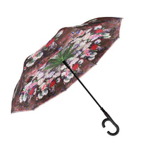 van Gogh "Carnations" Reverse Inverted Umbrella – Hands-Free, Windproof Design