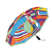 Frank Lloyd Wright Hoffman Rug Travel Umbrella – Compact, One-Touch Open & Close