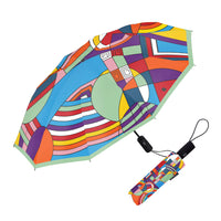 Frank Lloyd Wright Hoffman Rug Travel Umbrella – Compact, One-Touch Open & Close