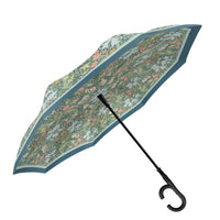 William Morris Golden Lily Reverse Inverted Umbrella – Hands-Free, Windproof Design