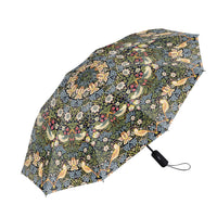 William Morris Strawberry Thief Travel Umbrella – Compact, One-Touch Open & Close