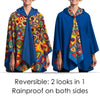 Kandinsky "Circles" Reversible Rain Cape Poncho – Lightweight Hooded Wrap for Women