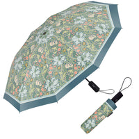 William Morris Golden Lily Travel Umbrella – Compact, One-Touch Open & Close