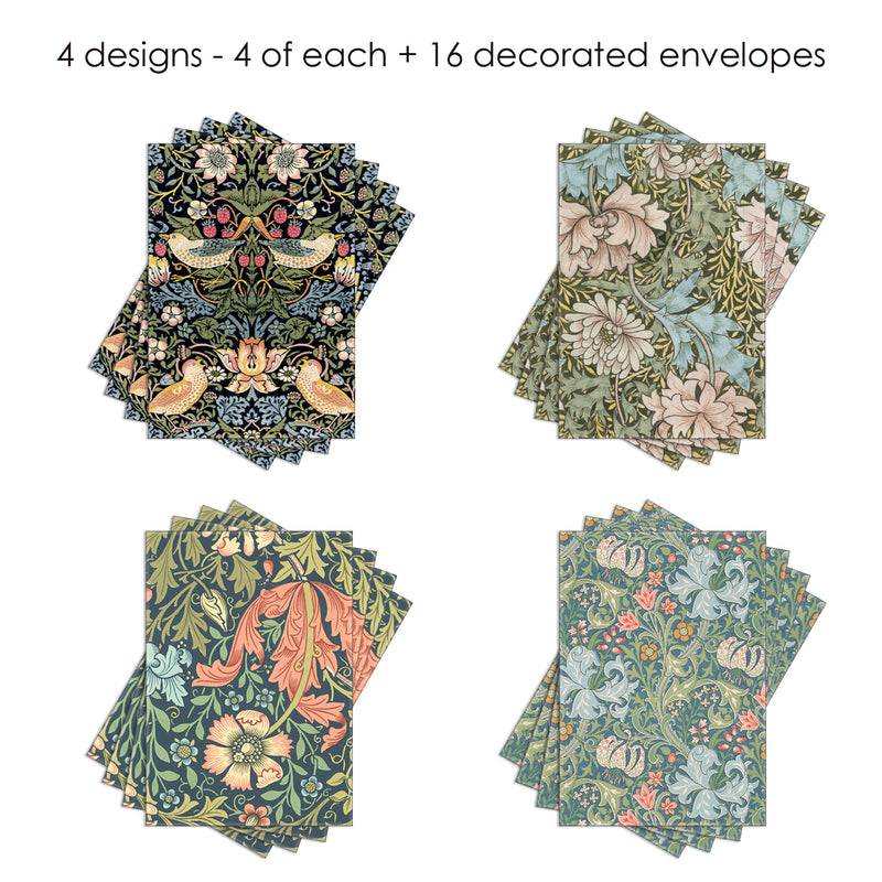 William Morris Favorites - Boxed Blank Note Cards – Set of 16 in a Keepsake Gift Box