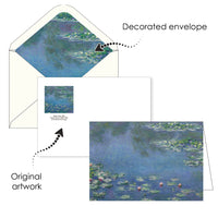 Monet Water Lilies - Boxed Blank Note Cards – Set of 16 in a Keepsake Gift Box