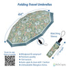 William Morris Golden Lily Travel Umbrella – Compact, One-Touch Open & Close
