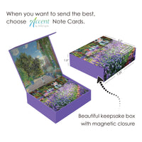 Monet Gardens - Boxed Blank Note Cards – Set of 16 in a Keepsake Gift Box