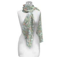 William Morris "Golden Lily" Long Sheer Scarf – Lightweight, Elegant, Silky-Soft