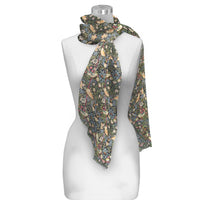 William Morris Strawberry Thief Long Sheer Scarf – Lightweight, Elegant, Silky-Soft