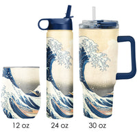 Hokusai "Great Wave" Insulated Drinkware Set of 3, 1 per size