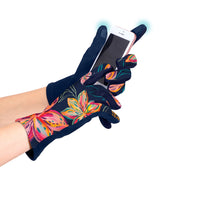 EttaVee Bold Flowers Womens Touch Screen Gloves - One Size Fits All