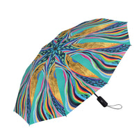 EttaVee "Rainbow Riviera 1" Travel Umbrella – Compact, One-Touch Open & Close