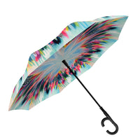 EttaVee Brush Strokes 103 Reverse Inverted Umbrella – Hands-Free, Windproof Design