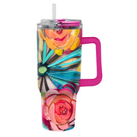 30 oz Tumbler - EttaVee "Flowers On Glass"