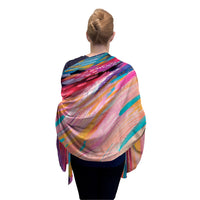 EttaVee's Brush Strokes 90 Silk Blend Shawl – Lightweight & Elegant Evening Wrap