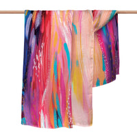 EttaVee's Brush Strokes 90 Silk Blend Shawl – Lightweight & Elegant Evening Wrap