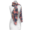 EttaVee's Bold Flowers Long Sheer Scarf – Lightweight, Elegant, Silky-Soft