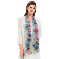 EttaVee's Brush Strokes 103 Long Sheer Scarf – Lightweight, Elegant, Silky-Soft