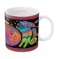 Laurel Burch "Dogs & Doggies" Large Fine Art Mug – 14 oz Ceramic Coffee Cup