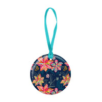 EttaVee Bold Flowers Porcelain Keepsake Ornament – Flat Ceramic, Gift-Ready