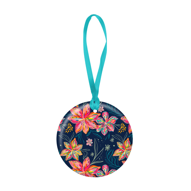 EttaVee Bold Flowers Porcelain Keepsake Ornament – Flat Ceramic, Gift-Ready