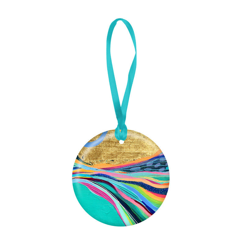 EttaVee Rainbow Riviera 1 Porcelain Keepsake Ornament – Flat Ceramic, Gift-Ready