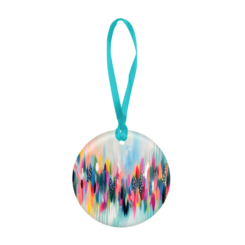 EttaVee Brush Strokes 103 Porcelain Keepsake Ornament – Flat Ceramic, Gift-Ready