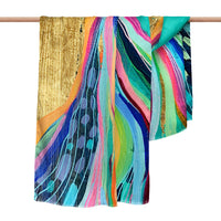 EttaVee's Rainbow Riviera 1 Silk Blend Shawl – Lightweight & Elegant Evening Wrap