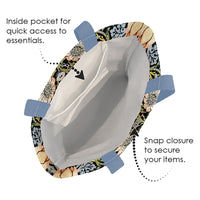 William Morris "Strawberry Thief" Canvas Magazine Tote – Slim Vertical Tote Bag