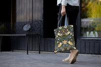 William Morris "Strawberry Thief" Canvas Magazine Tote – Slim Vertical Tote Bag