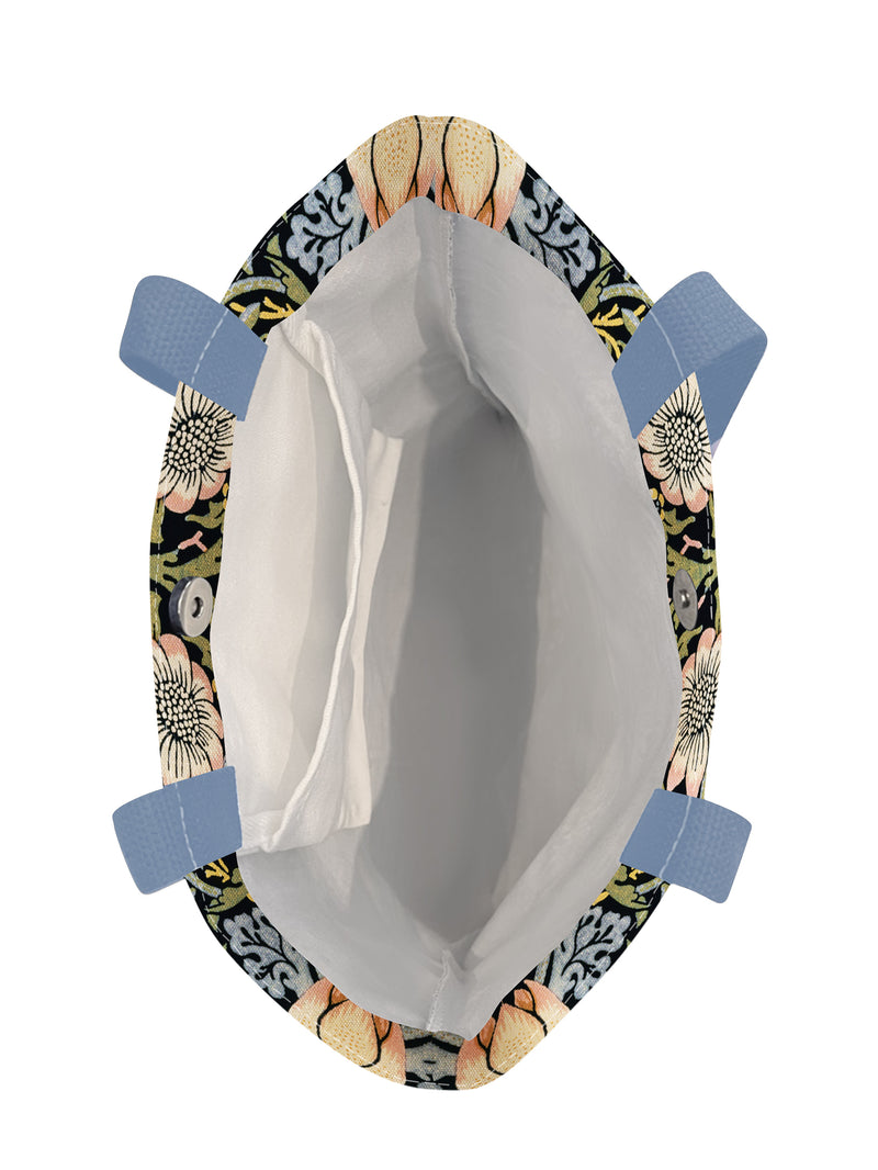 William Morris "Strawberry Thief" Canvas Magazine Tote – Slim Vertical Tote Bag