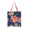 EttaVee Bold Flowers Canvas Magazine Tote – Slim Vertical Tote Bag