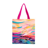 EttaVee Brush Strokes 90 Canvas Magazine Tote – Slim Vertical Tote Bag