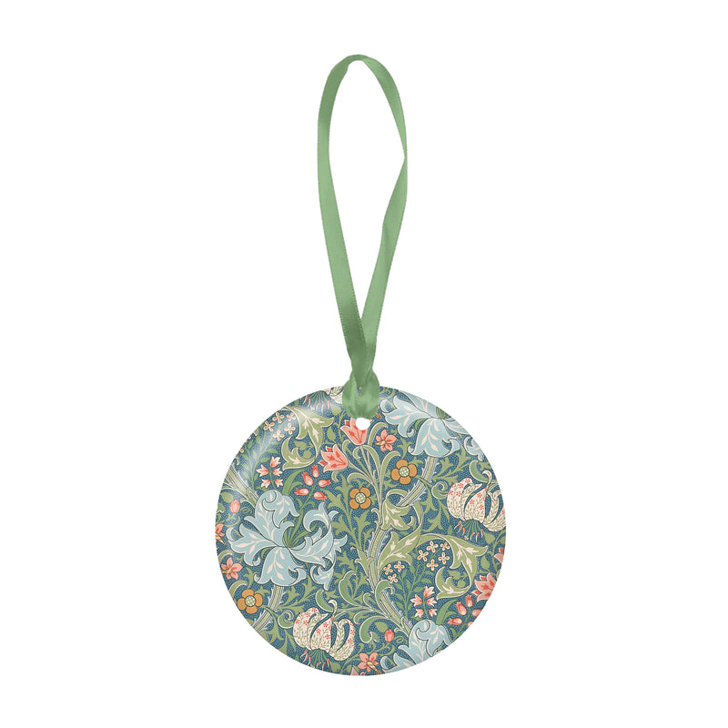 William Morris "Golden Lily Porcelain Keepsake Ornament – Flat Ceramic, Gift-Ready
