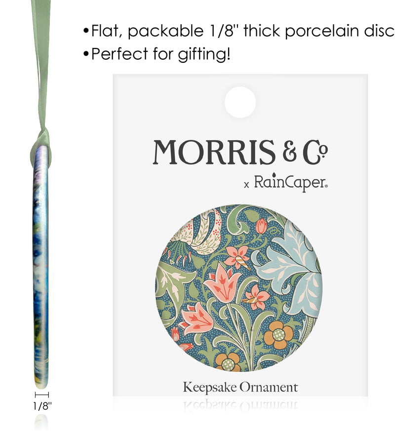 William Morris "Golden Lily Porcelain Keepsake Ornament – Flat Ceramic, Gift-Ready