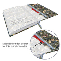 William Morris Strawberry Thief - Dot Grid Journal – Hardcover, Pockets, Ribbon Bookmarks