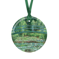 Monet Japanese Footbridge Porcelain Keepsake Ornament – Flat Ceramic, Gift-Ready